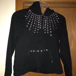 Hoodie sweatshirt w/ stud design PS